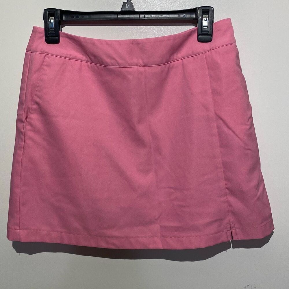 Adidas Golf Skort Pink Athletic Tennis Mini Skirt Side Zip Pockets Womens 8